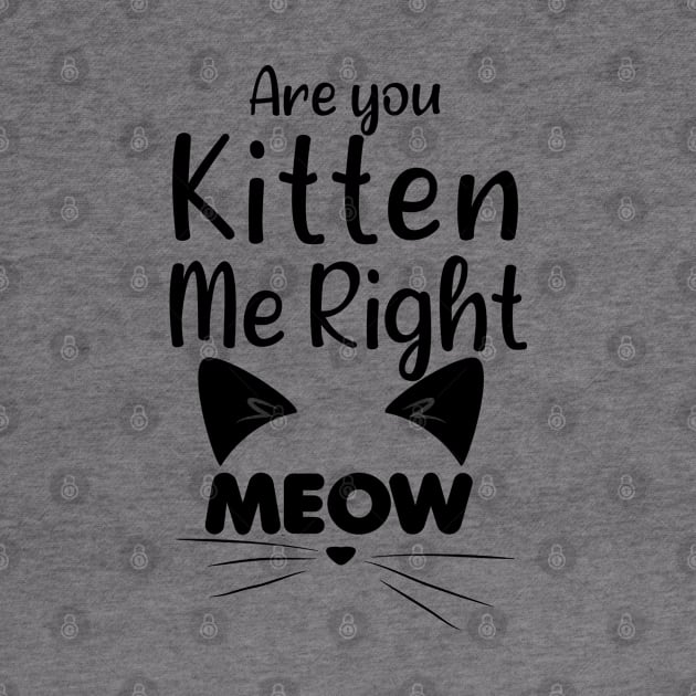 Funny Cat Joke - Are You Kitten Me Right Meow - Funny Gift Ideas For Mom by Arda